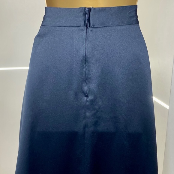 H&M WRAP DARK BLUE/GRAY SKIRT WITH SIDE BUCKLE SIZE 8 - Picture 4 of 6